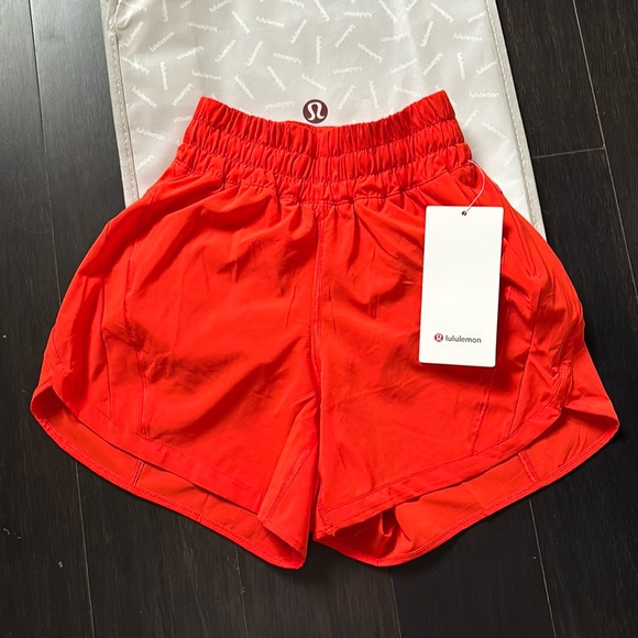 lululemon athletica Pants - LULULEMON TRACK THAT HR SHORTS 5” in SOLAR ORANGE (SLRO) SZ 2 NWT